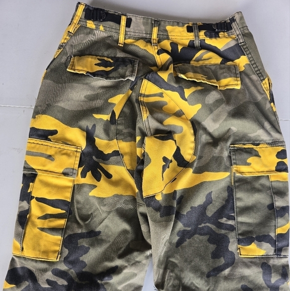 Rothco Cargo Camouflag Pants Men Regular Yellow Stinger Surplus Drawstring 27x30 - Picture 12 of 13